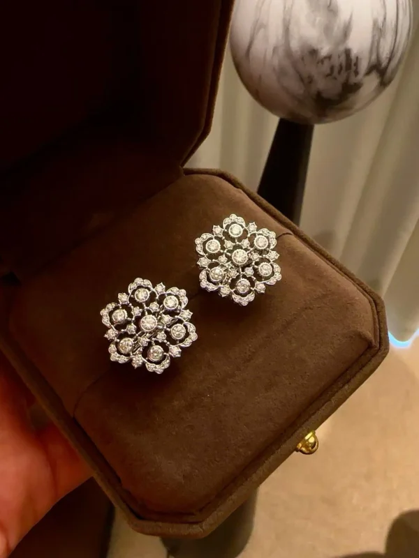 Velriza Crystal Snowflake Cluster Studs