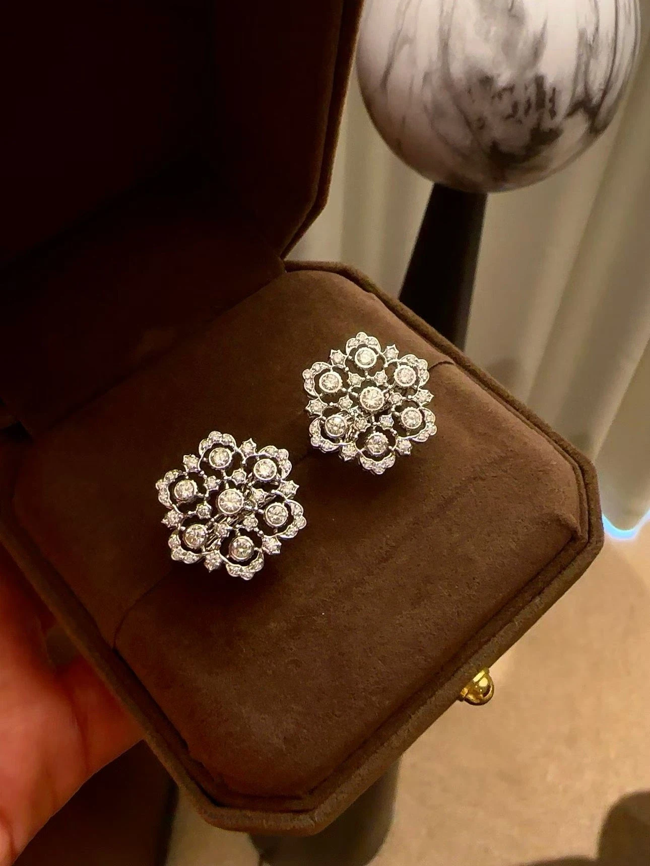 Velriza Crystal Snowflake Cluster Studs