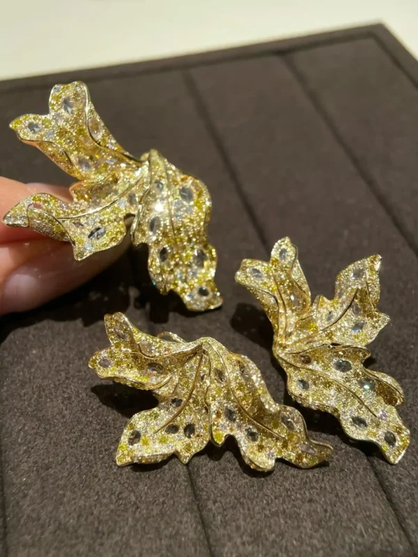 Velriza Gilded Leaf Cascade Earrings