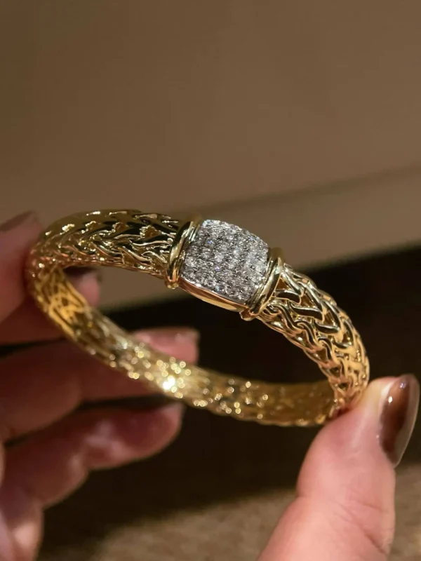 Velriza Lattice Weave Diamond Bangle
