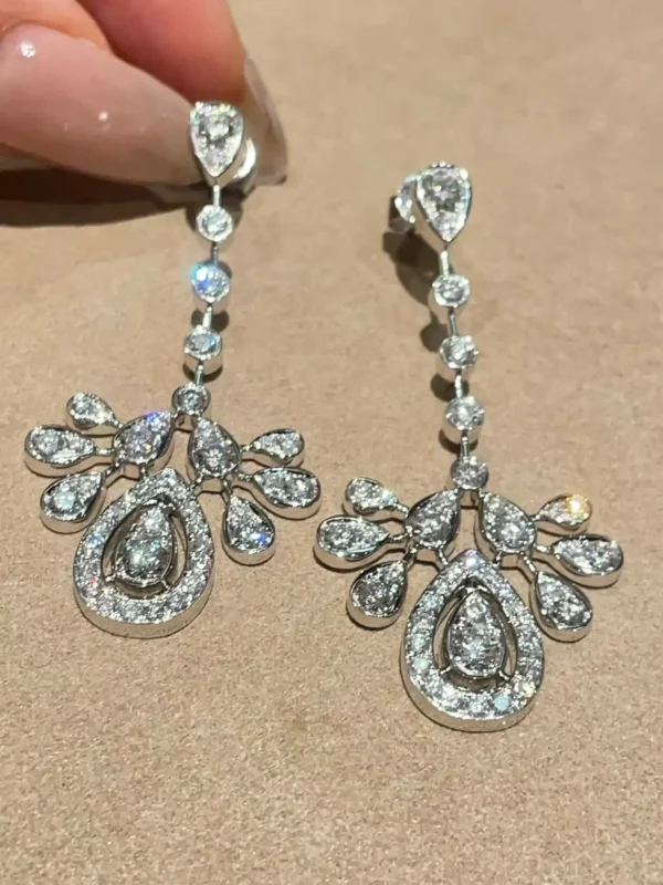 Velriza Peacock Feather Teardrop Drops
